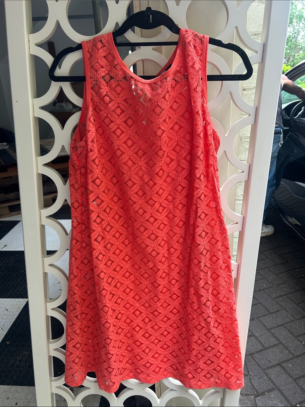 Cynthia Rowley Coral Lace Sleeveless Mini Dress
